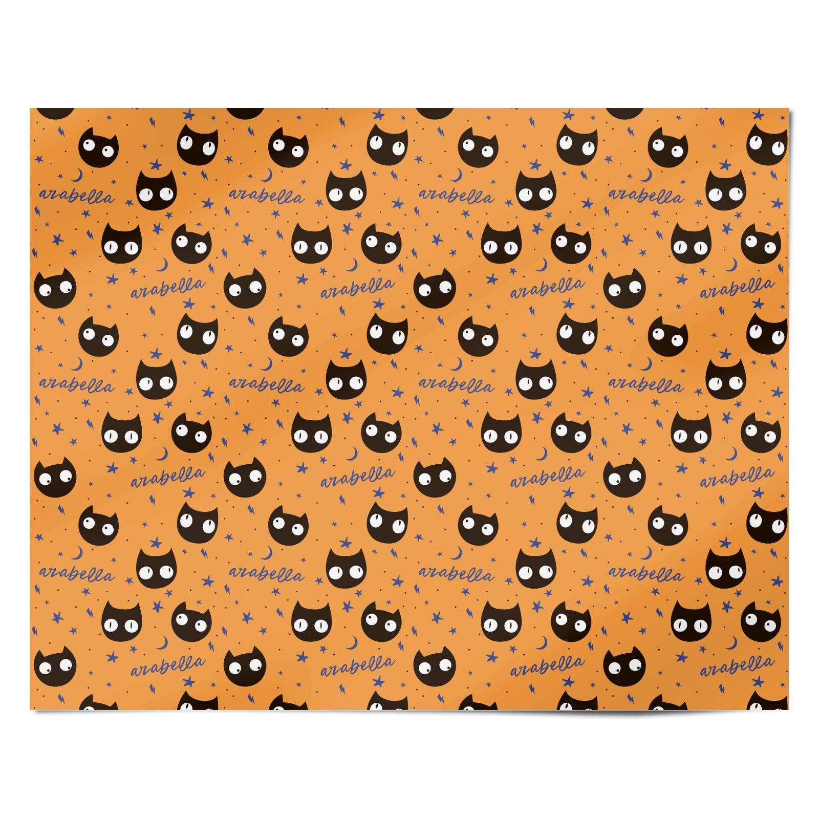 Personalised Cat Halloween Personalised Wrapping Paper Alternative
