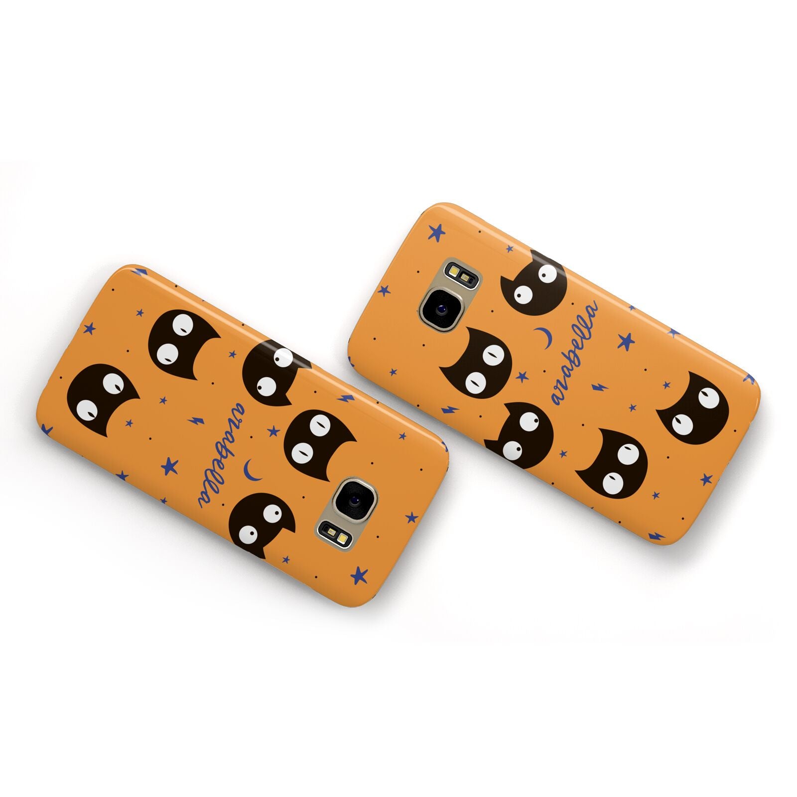 Personalised Cat Halloween Samsung Galaxy Case Flat Overview