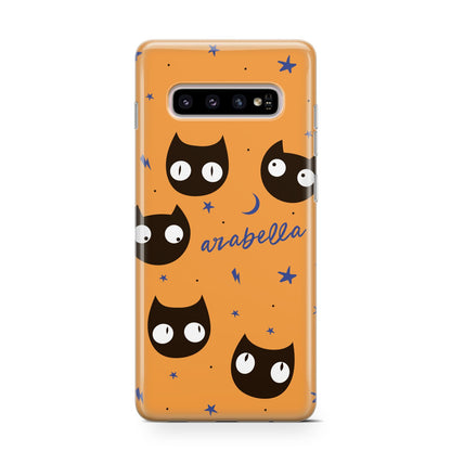 Personalised Cat Halloween Samsung Galaxy S10 Case