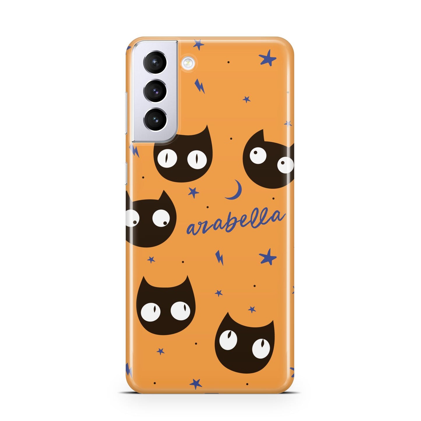 Personalised Cat Halloween Samsung S21 Plus Phone Case