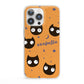 Personalised Cat Halloween iPhone 13 Pro Clear Bumper Case