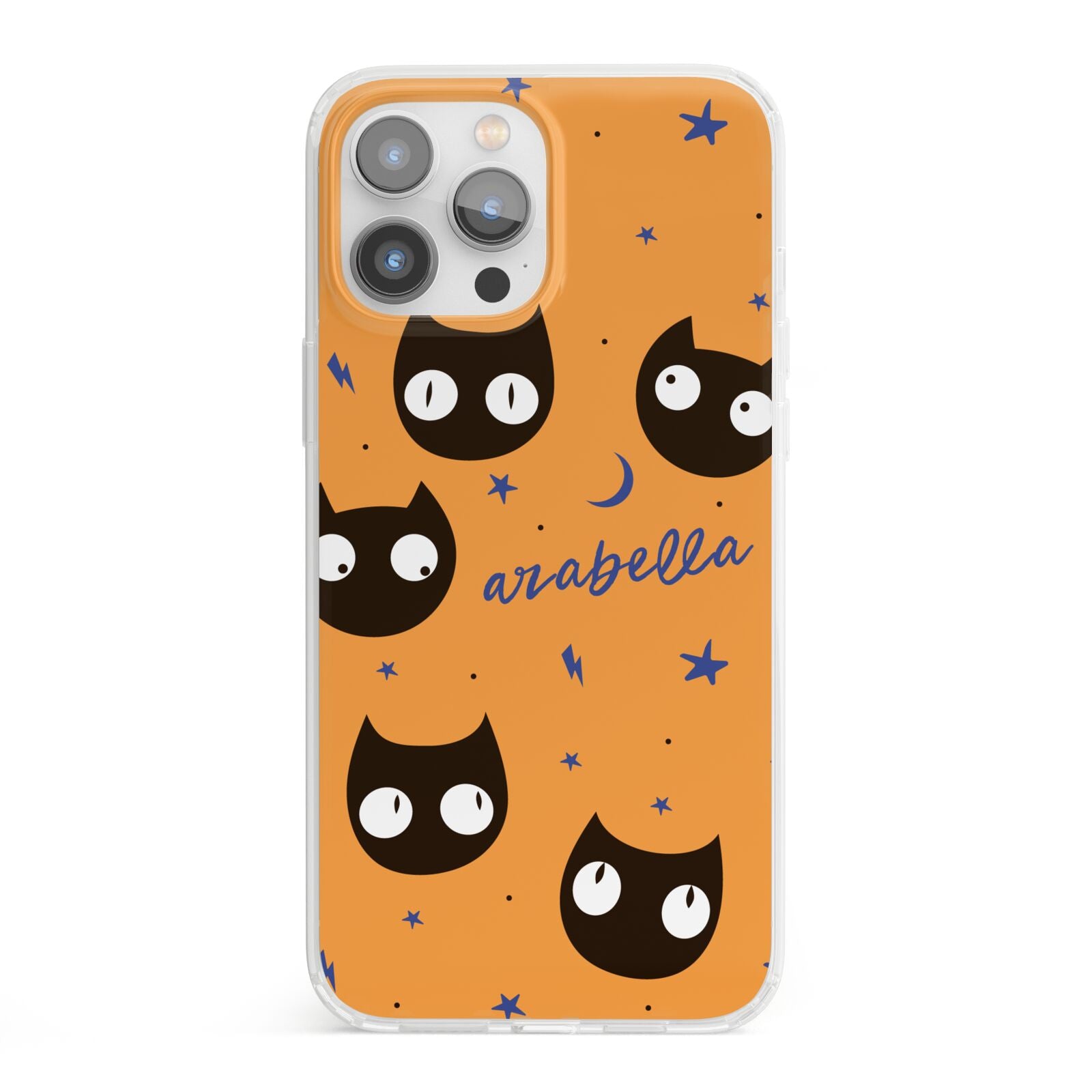 Personalised Cat Halloween iPhone 13 Pro Max Clear Bumper Case