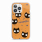 Personalised Cat Halloween iPhone 13 Pro TPU Impact Case with Pink Edges