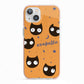 Personalised Cat Halloween iPhone 13 TPU Impact Case with Pink Edges