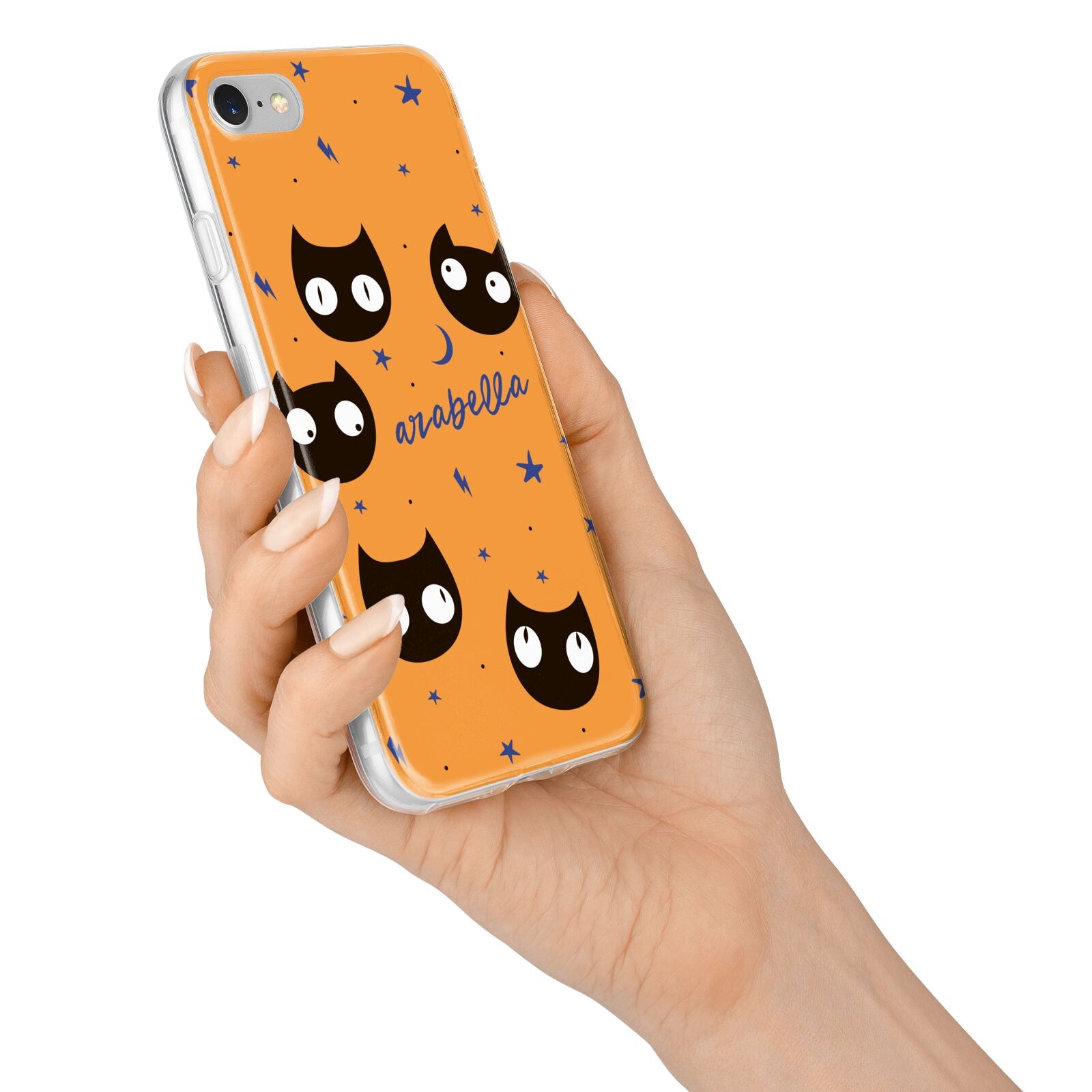 Personalised Cat Halloween iPhone 7 Bumper Case on Silver iPhone Alternative Image