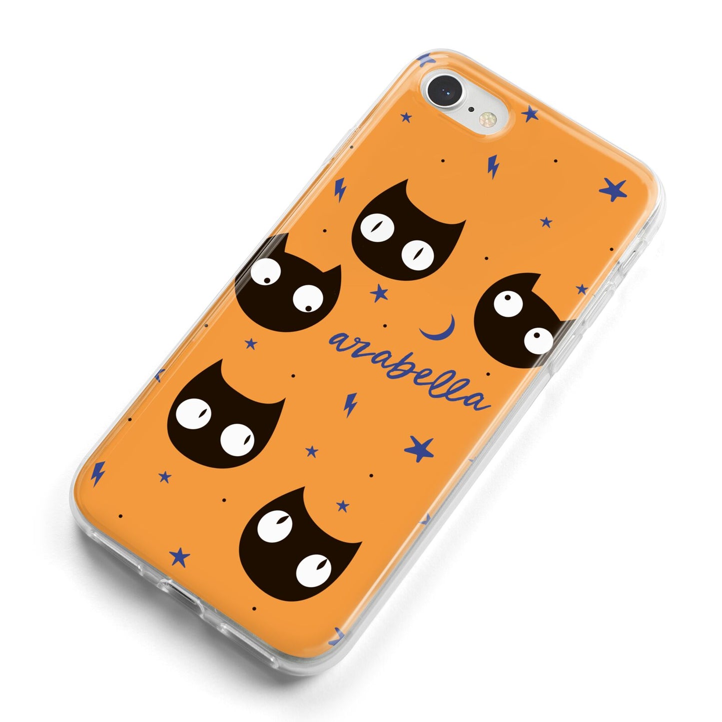 Personalised Cat Halloween iPhone 8 Bumper Case on Silver iPhone Alternative Image