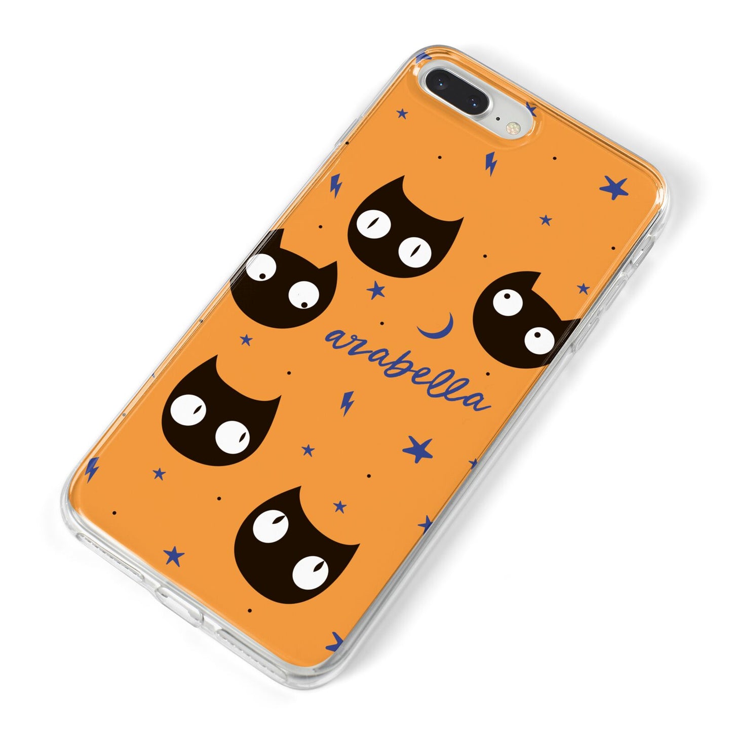 Personalised Cat Halloween iPhone 8 Plus Bumper Case on Silver iPhone Alternative Image
