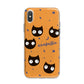 Personalised Cat Halloween iPhone X Bumper Case on Silver iPhone Alternative Image 1