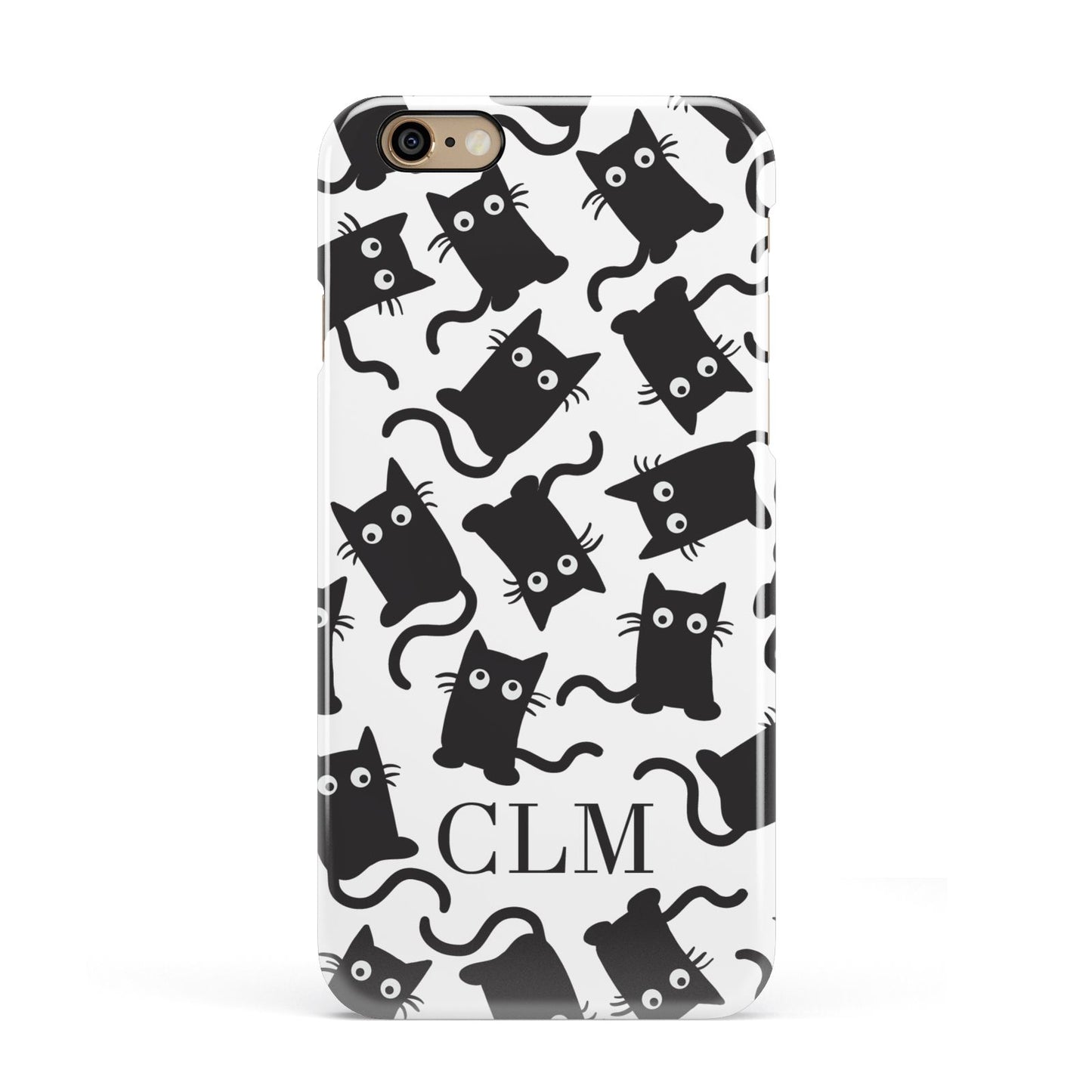 Personalised Cat Initials Clear Apple iPhone 6 3D Snap Case