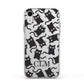 Personalised Cat Initials Clear Apple iPhone XR Impact Case White Edge on Silver Phone