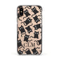 Personalised Cat Initials Clear Apple iPhone Xs Impact Case Black Edge on Gold Phone