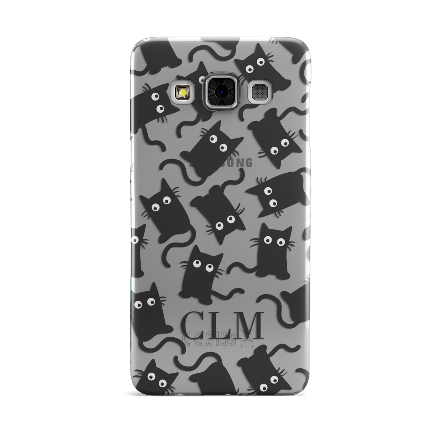 Personalised Cat Initials Clear Samsung Galaxy A3 Case