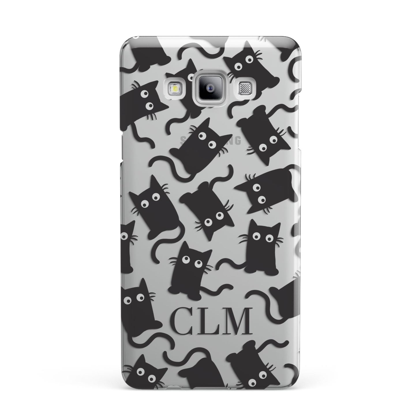 Personalised Cat Initials Clear Samsung Galaxy A7 2015 Case