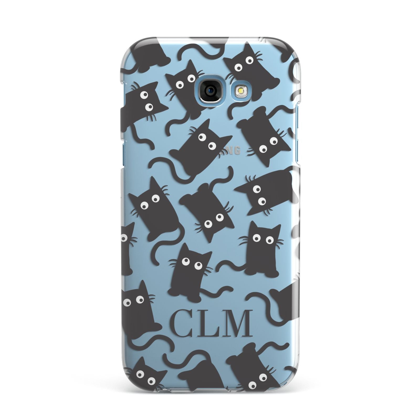 Personalised Cat Initials Clear Samsung Galaxy A7 2017 Case
