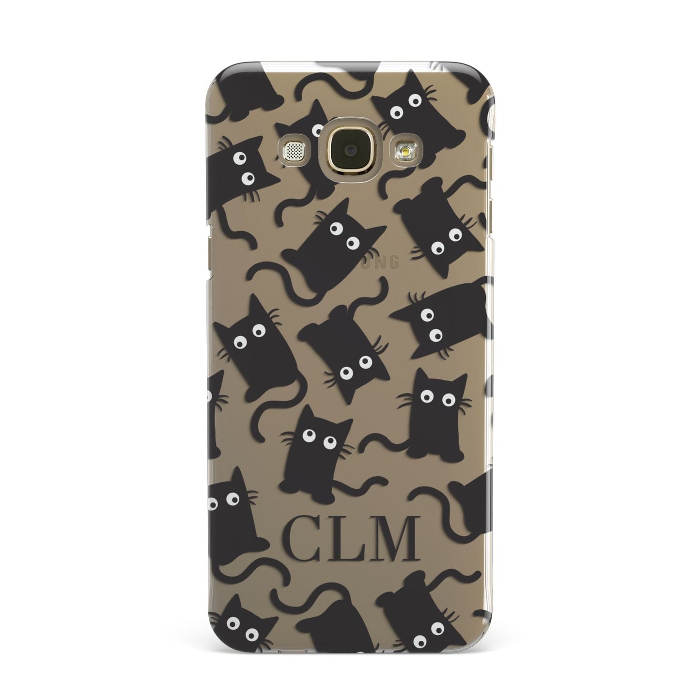 Personalised Cat Initials Clear Samsung Galaxy A8 Case