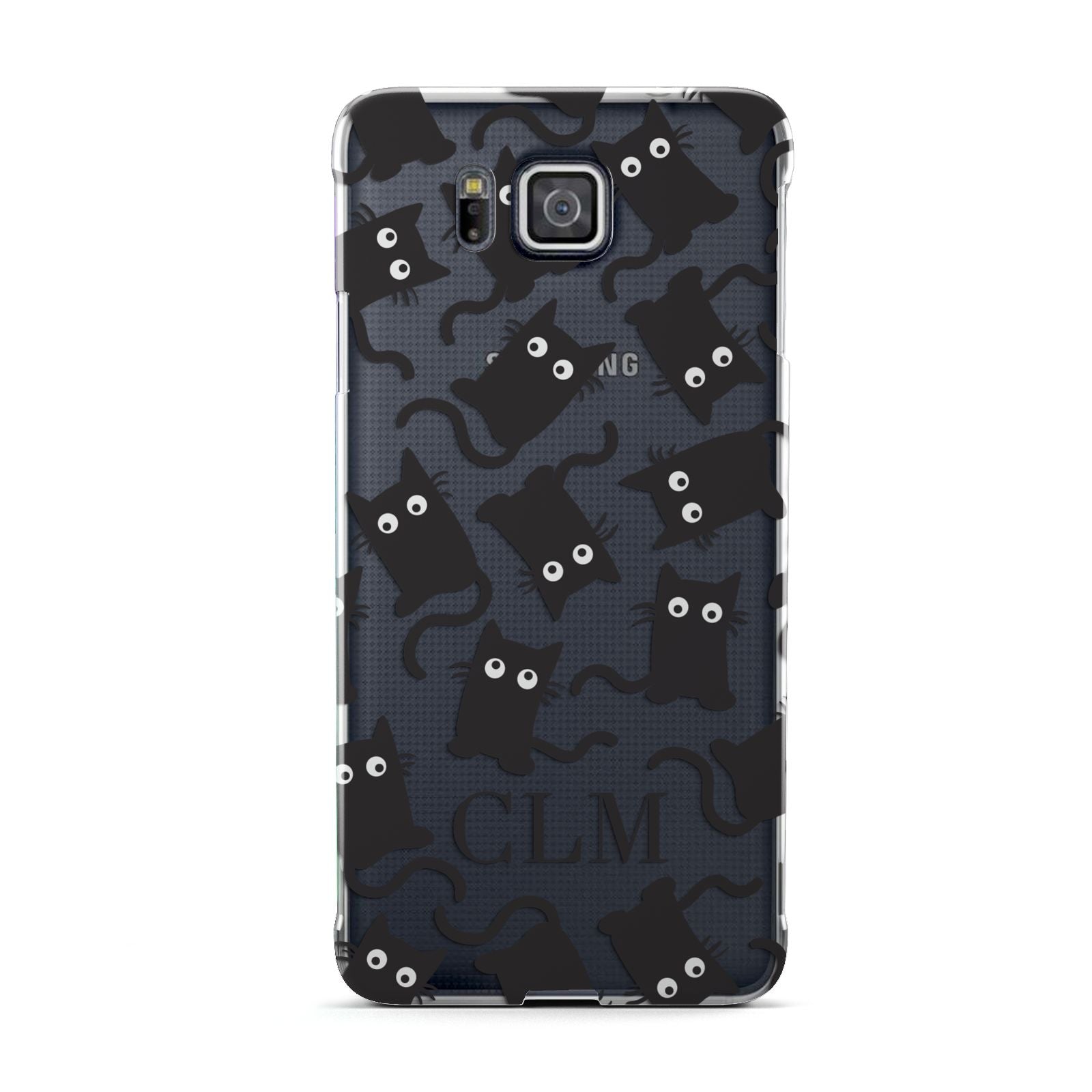 Personalised Cat Initials Clear Samsung Galaxy Alpha Case