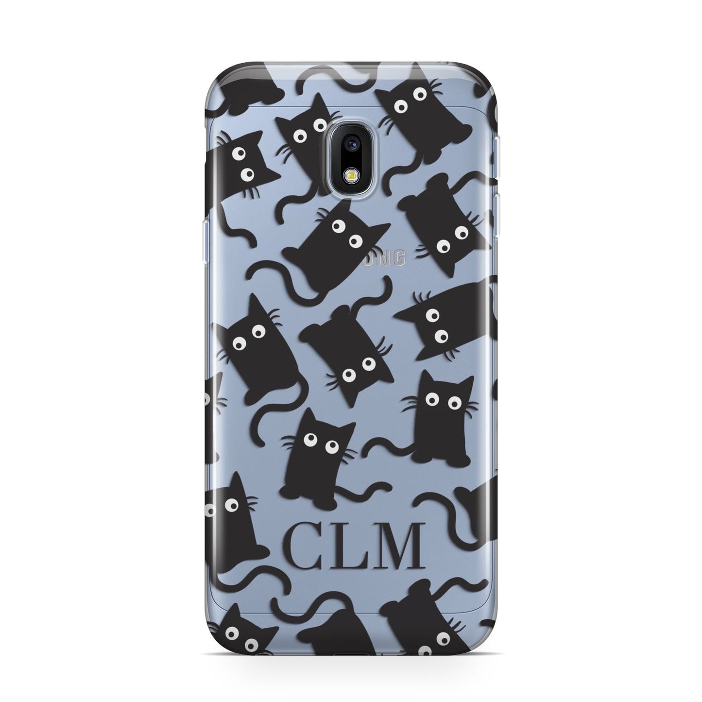 Personalised Cat Initials Clear Samsung Galaxy J3 2017 Case