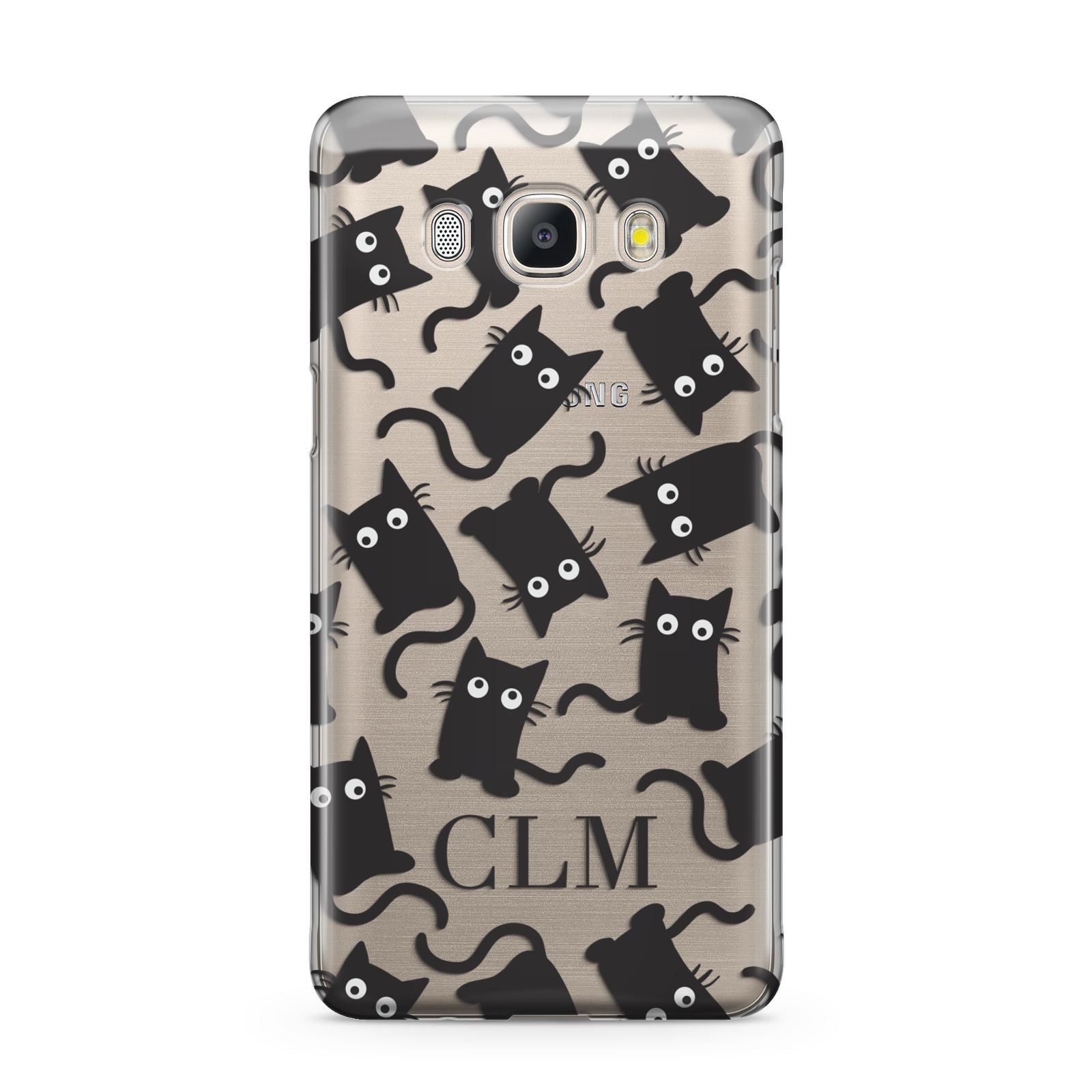Personalised Cat Initials Clear Samsung Galaxy J5 2016 Case
