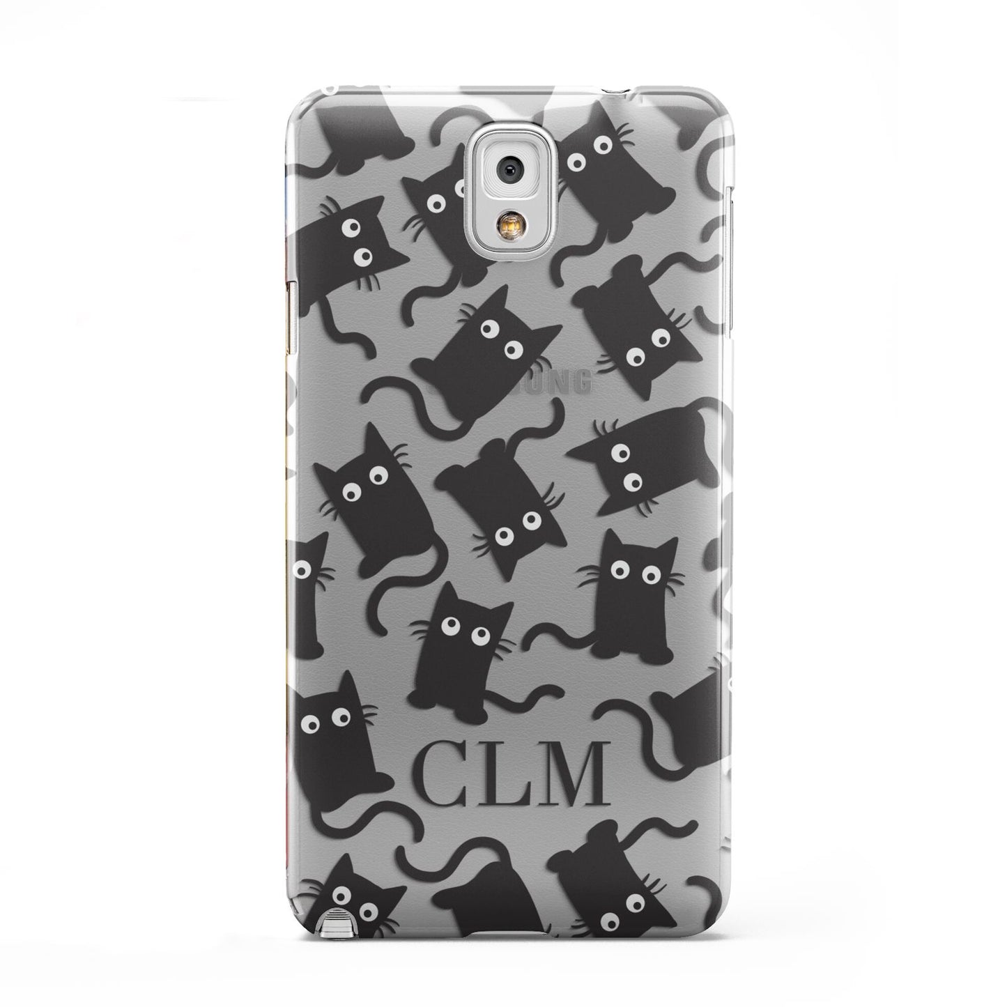 Personalised Cat Initials Clear Samsung Galaxy Note 3 Case