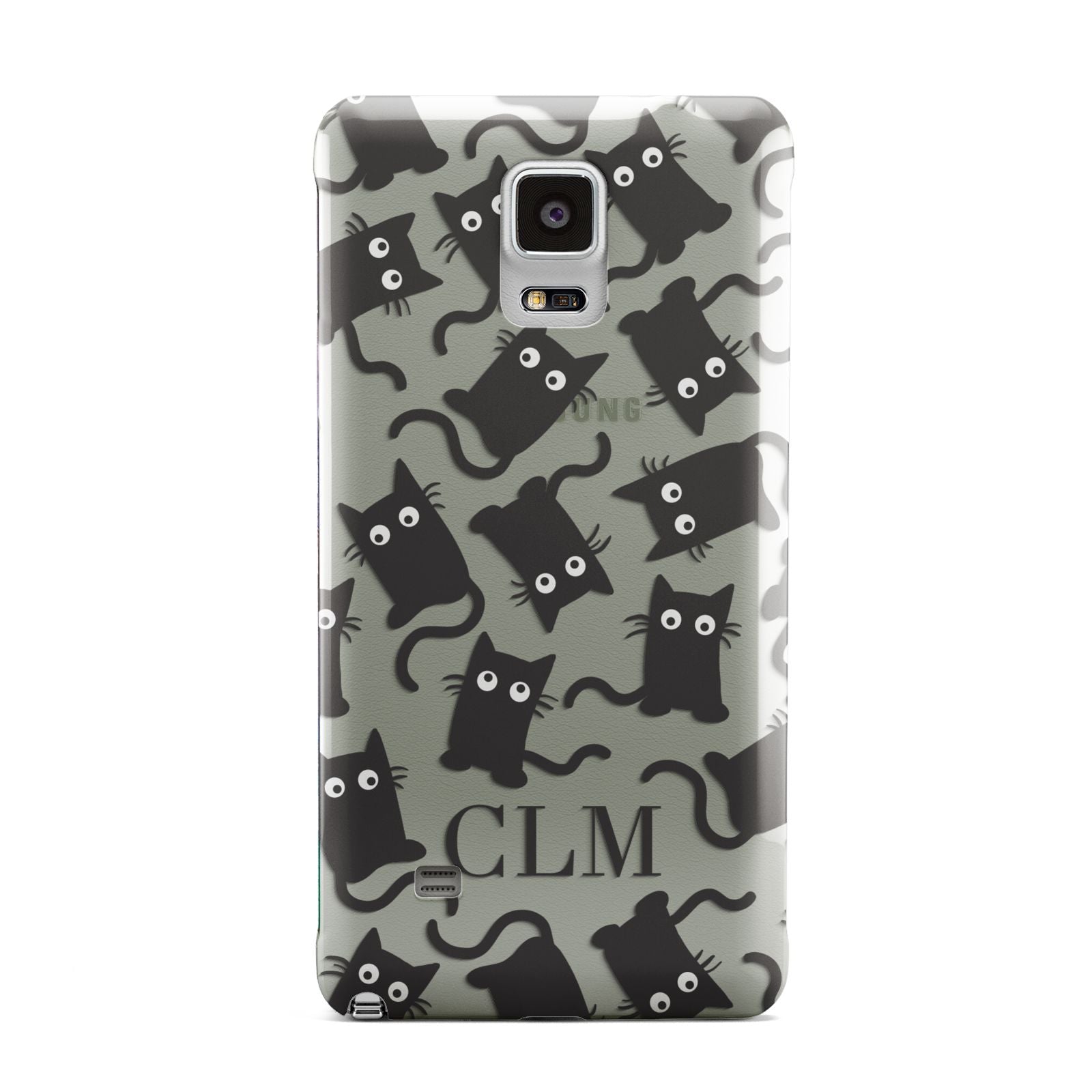 Personalised Cat Initials Clear Samsung Galaxy Note 4 Case