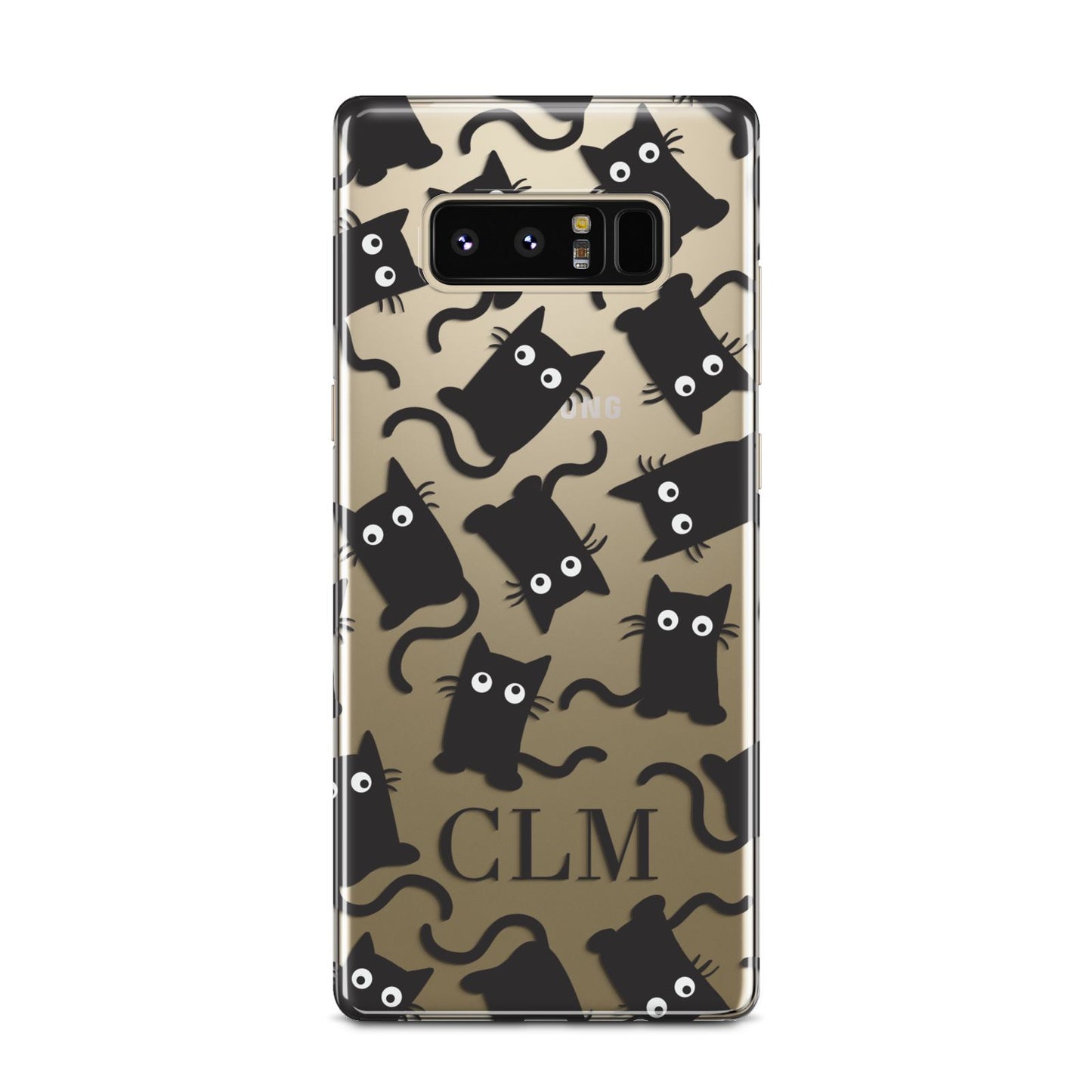 Personalised Cat Initials Clear Samsung Galaxy Note 8 Case