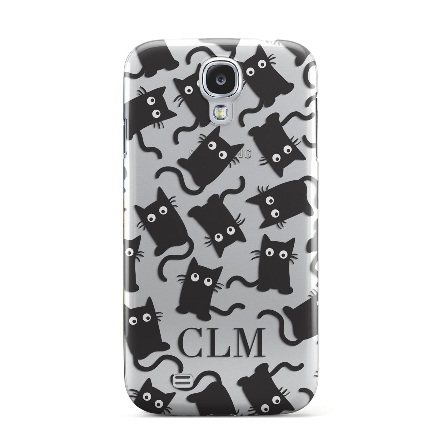Personalised Cat Initials Clear Samsung Galaxy S4 Case