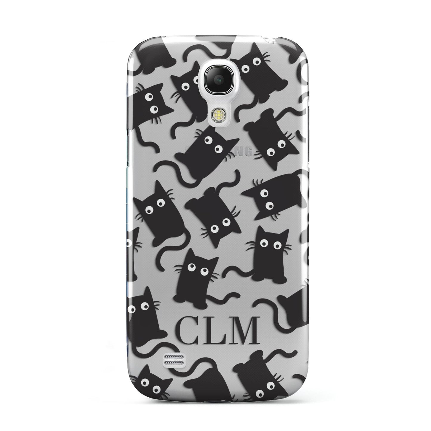 Personalised Cat Initials Clear Samsung Galaxy S4 Mini Case