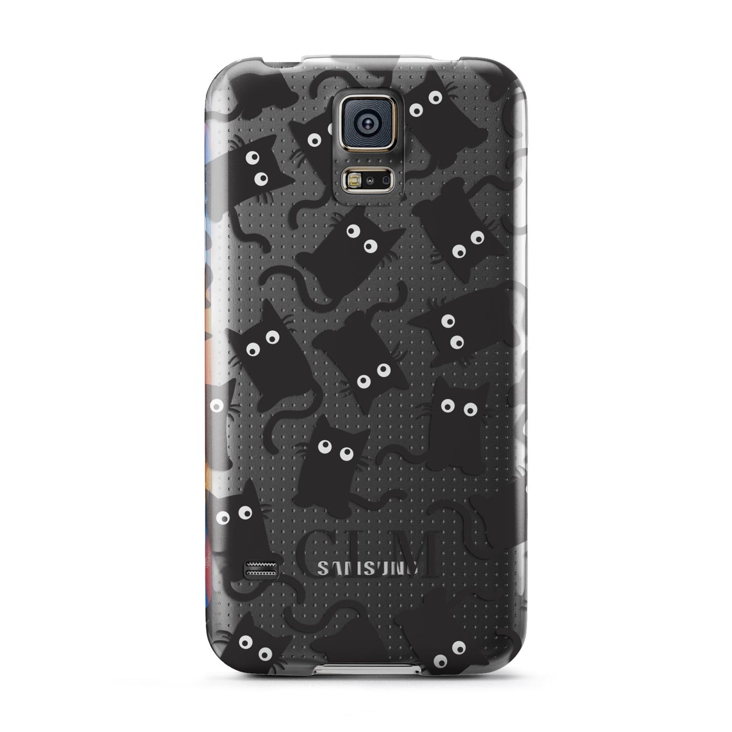 Personalised Cat Initials Clear Samsung Galaxy S5 Case