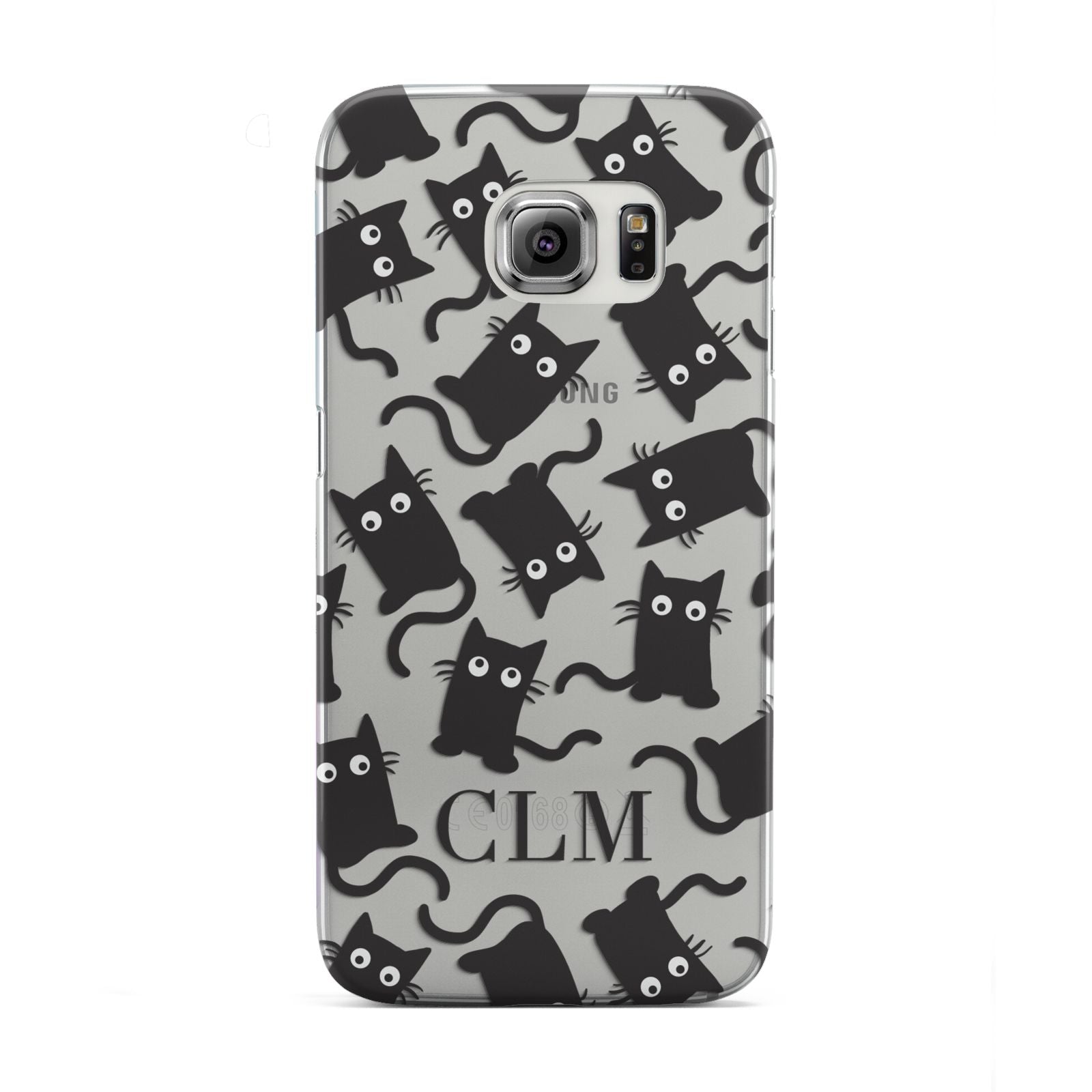 Personalised Cat Initials Clear Samsung Galaxy S6 Edge Case