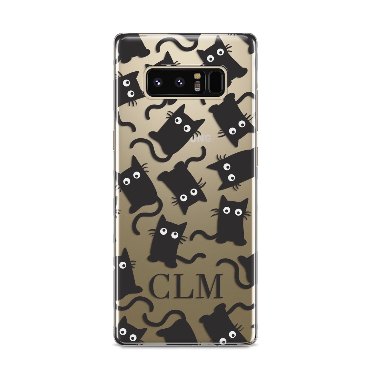 Personalised Cat Initials Clear Samsung Galaxy S8 Case