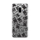 Personalised Cat Initials Clear Samsung Galaxy S9 Plus Case on Silver phone