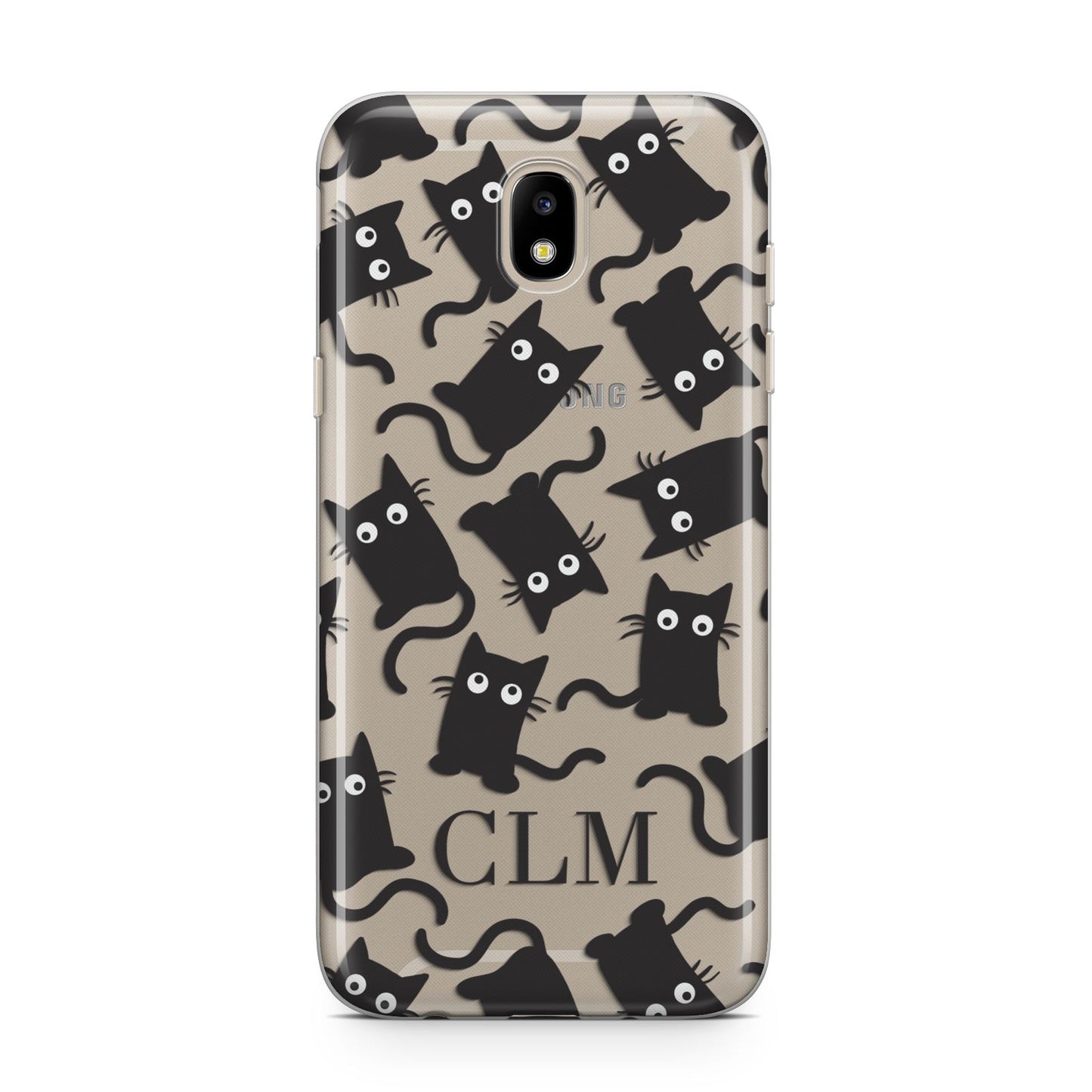 Personalised Cat Initials Clear Samsung J5 2017 Case