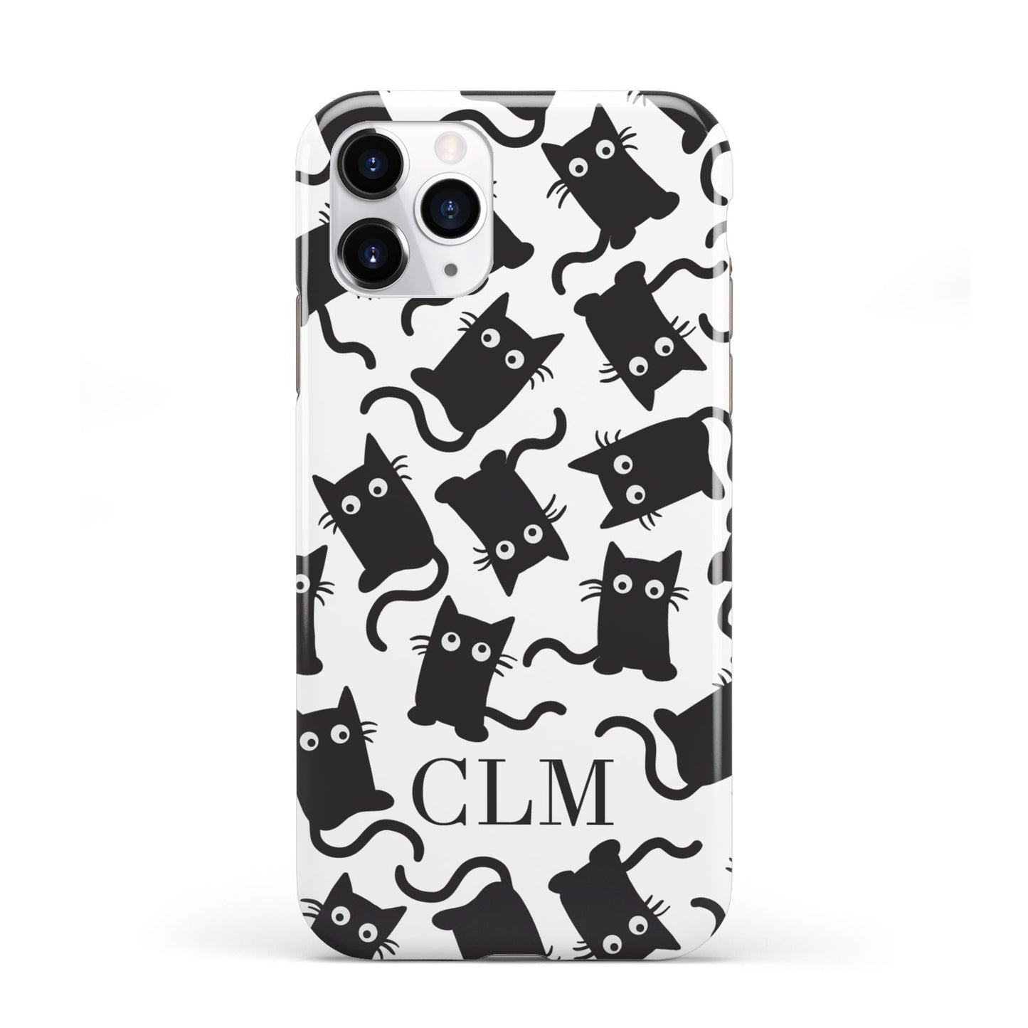 Personalised Cat Initials Clear iPhone 11 Pro 3D Tough Case