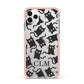 Personalised Cat Initials Clear iPhone 11 Pro Max Impact Pink Edge Case
