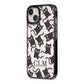 Personalised Cat Initials Clear iPhone 13 Black Impact Case Side Angle on Silver phone