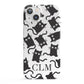 Personalised Cat Initials Clear iPhone 13 Full Wrap 3D Snap Case