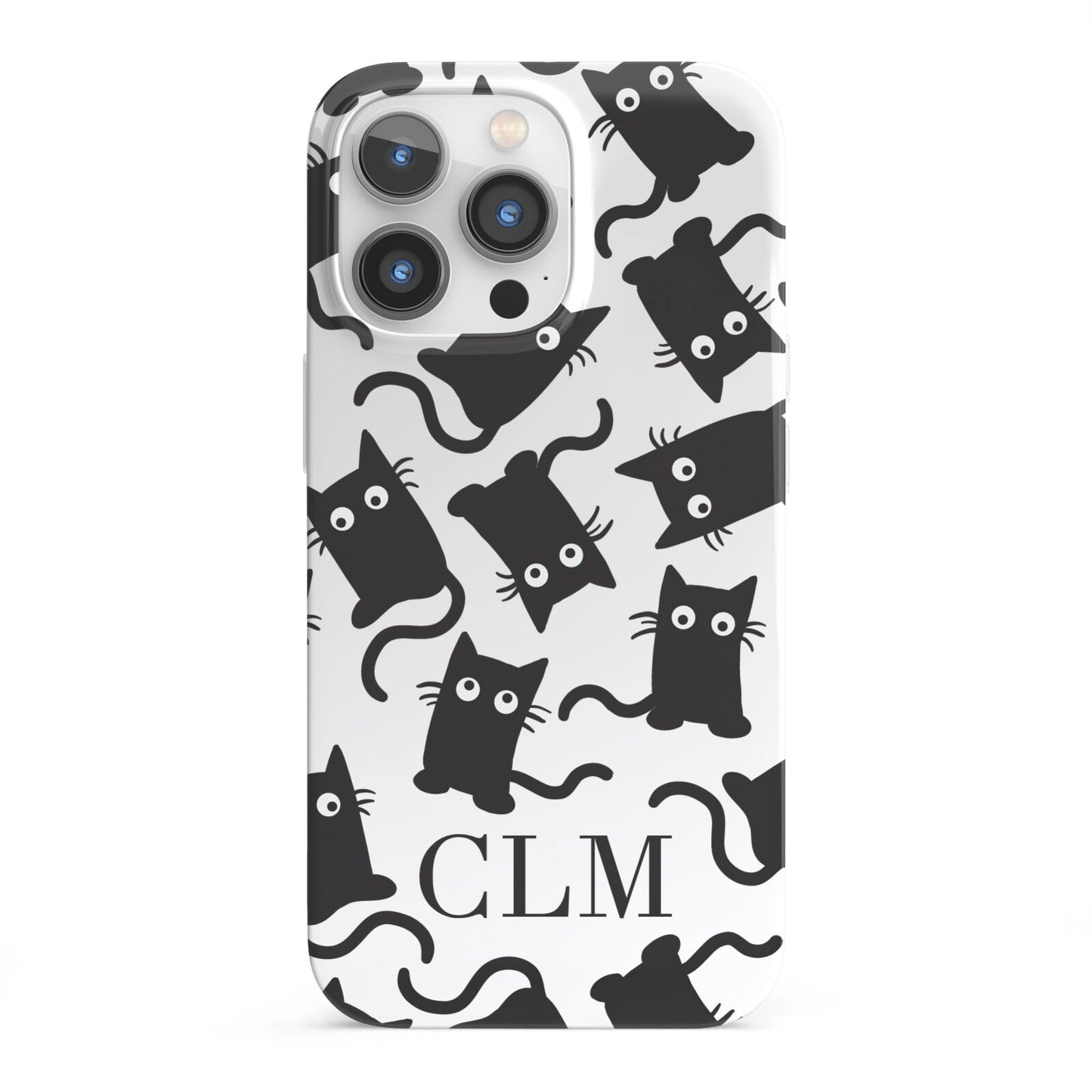Personalised Cat Initials Clear iPhone 13 Pro Full Wrap 3D Snap Case