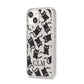 Personalised Cat Initials Clear iPhone 14 Glitter Tough Case Starlight Angled Image