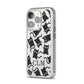 Personalised Cat Initials Clear iPhone 14 Pro Clear Tough Case Silver Angled Image