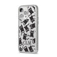 Personalised Cat Initials Clear iPhone 14 Pro Max Glitter Tough Case Silver Angled Image