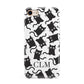 Personalised Cat Initials Clear iPhone 8 3D Tough Case on Gold Phone