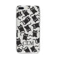 Personalised Cat Initials Clear iPhone 8 Plus Bumper Case on Silver iPhone