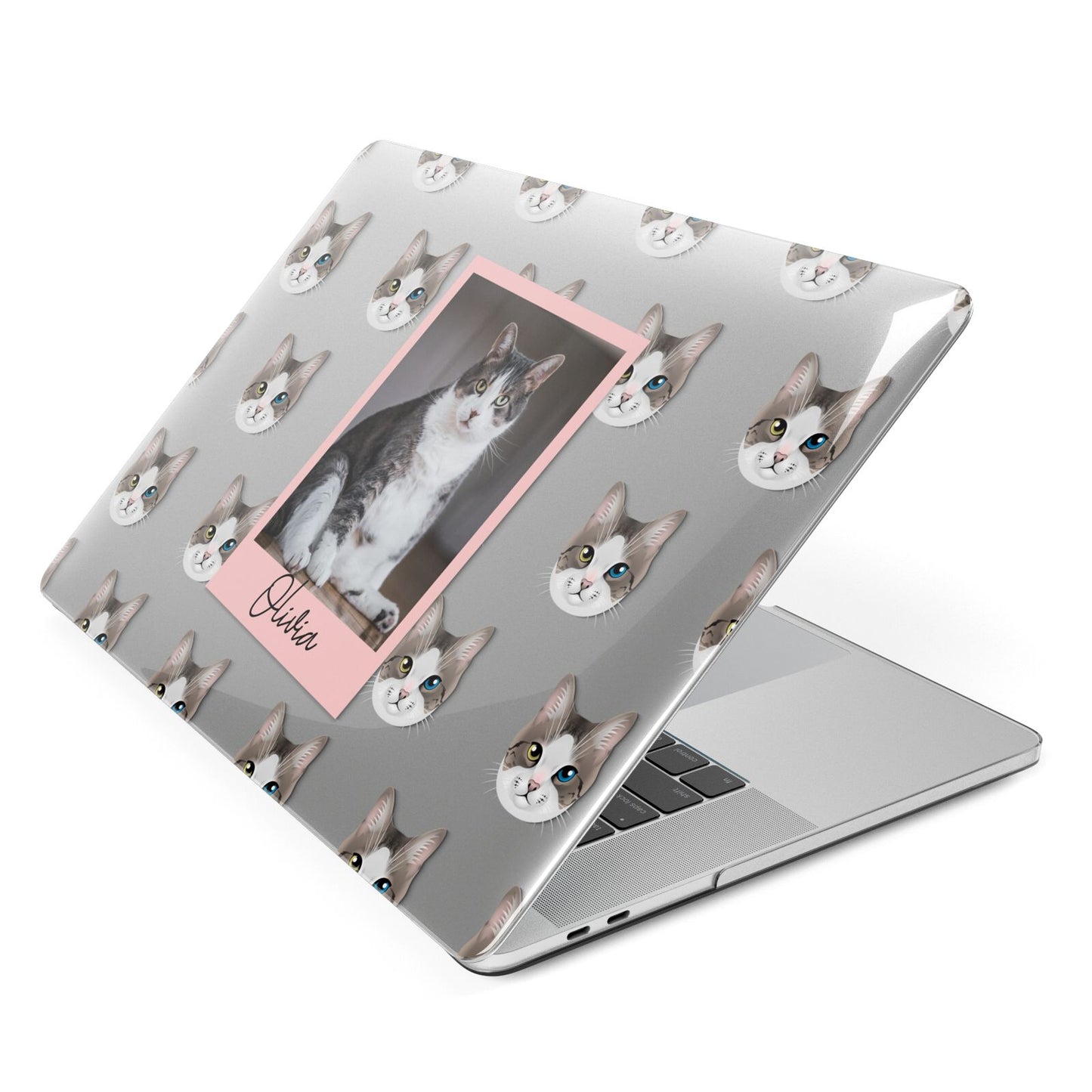 Personalised Cat Photo Apple MacBook Case Side View