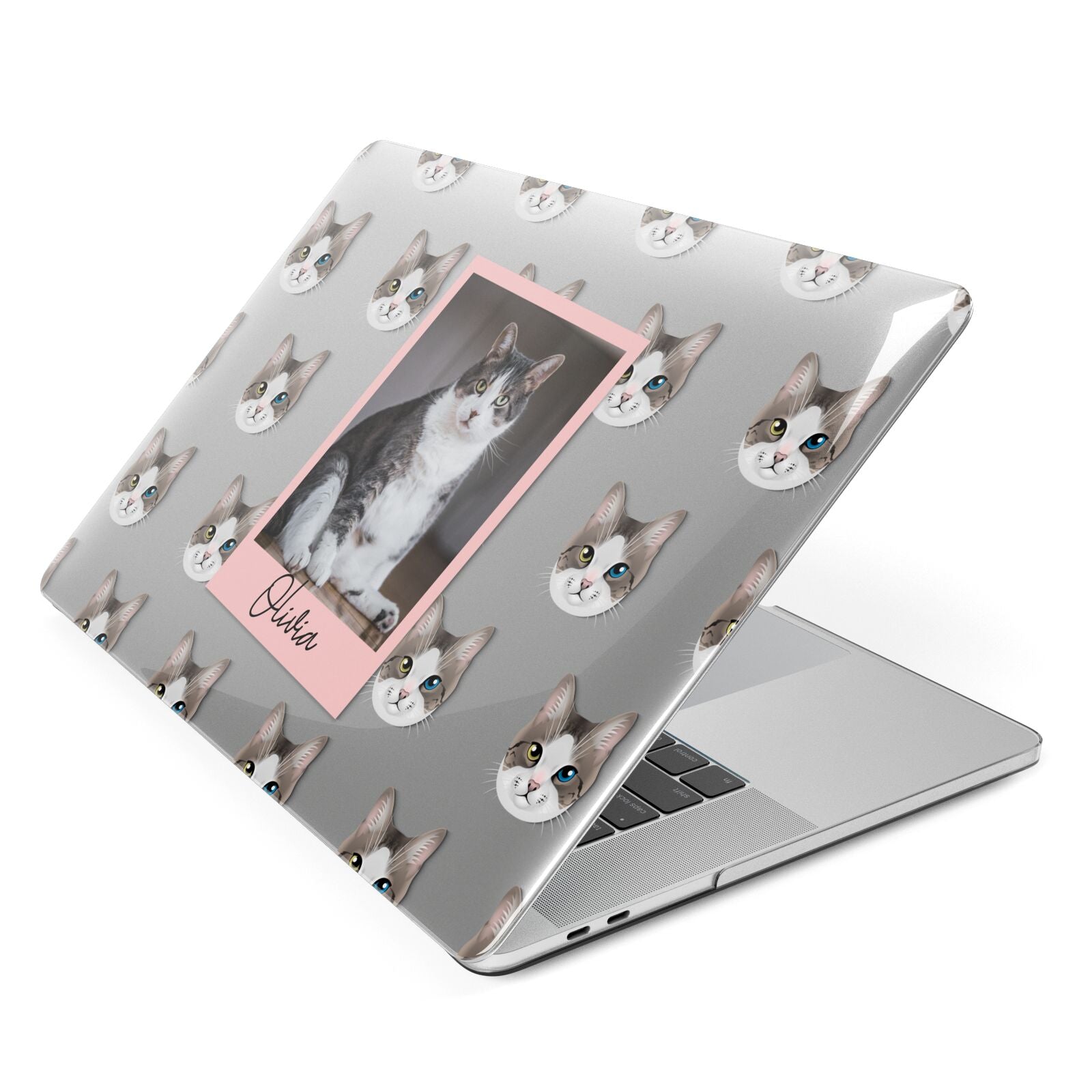 Personalised Cat Photo Apple MacBook Case Side View