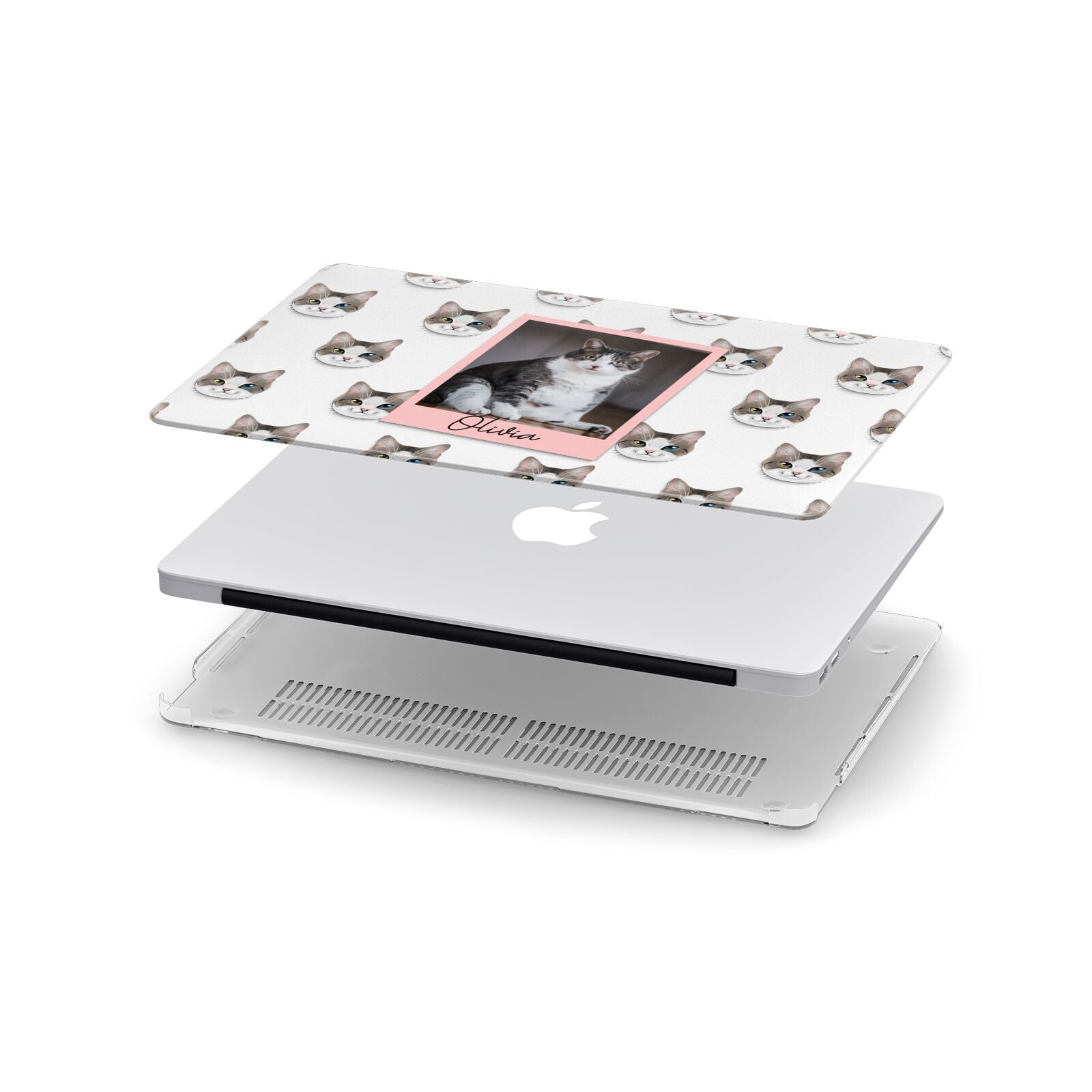 Personalised Cat Photo Apple MacBook Case in Detail