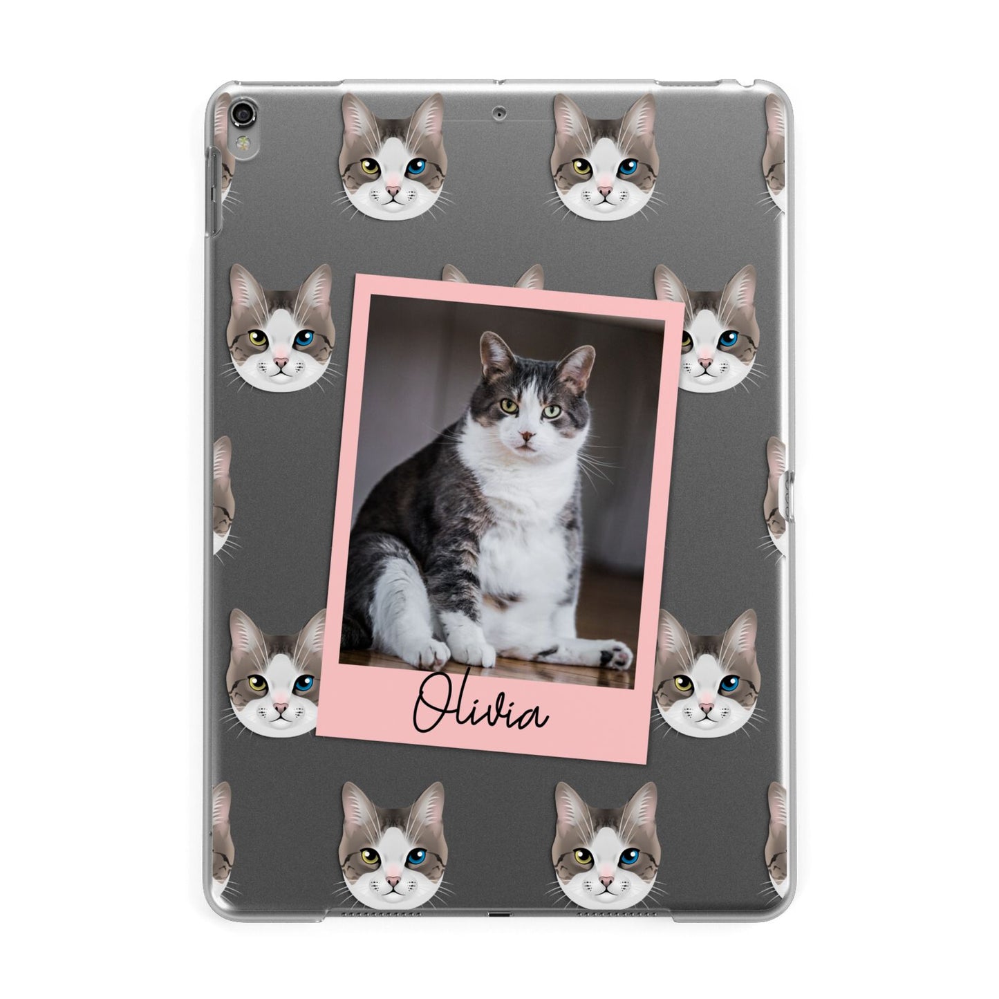 Personalised Cat Photo Apple iPad Grey Case