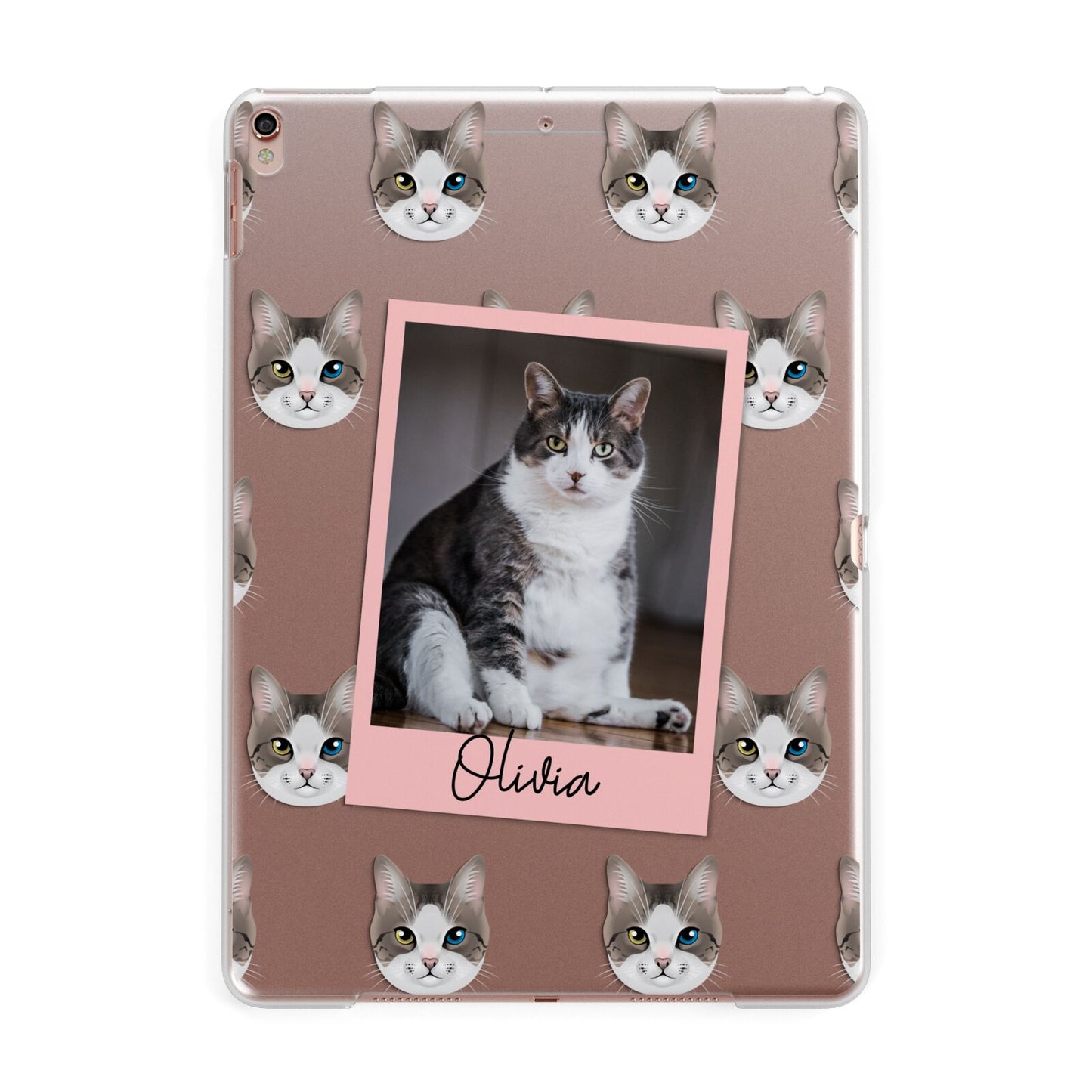 Personalised Cat Photo Apple iPad Rose Gold Case