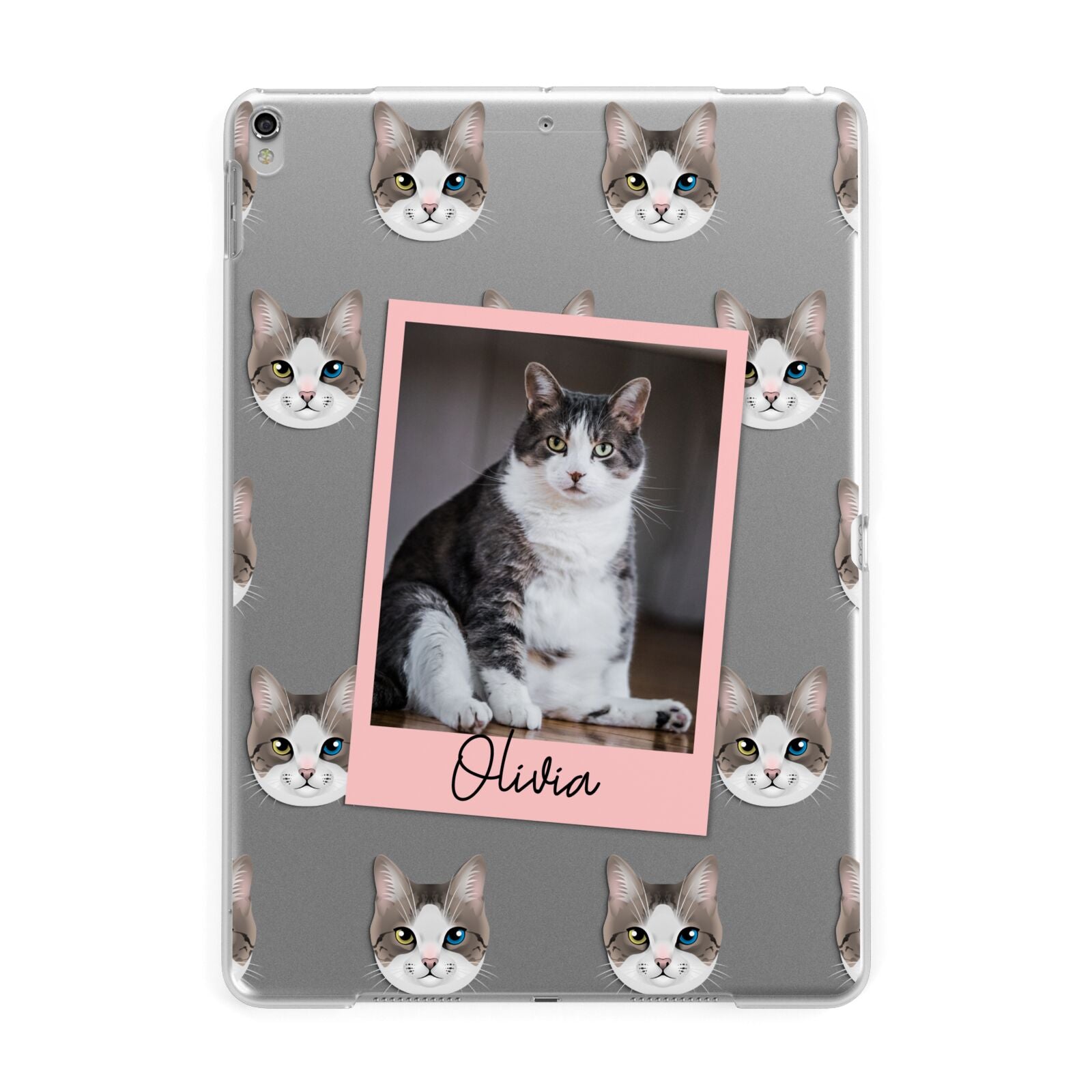 Personalised Cat Photo Apple iPad Silver Case
