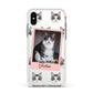 Personalised Cat Photo Apple iPhone Xs Impact Case White Edge on Silver Phone