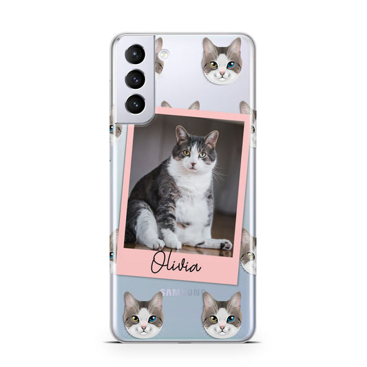 Personalised Cat Photo Samsung S21 Plus Phone Case